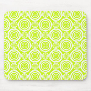 Helder Chartreuse Dag Glow Geometrisch Patroon Muismat