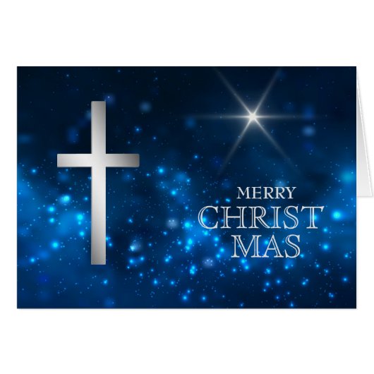 Helder Christelijke Silver Cross-Kerstmis (Voorkant Horizontaal)