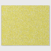 Helder citroengele glans witte glitterspatroon cadeaupapier (Vlak)