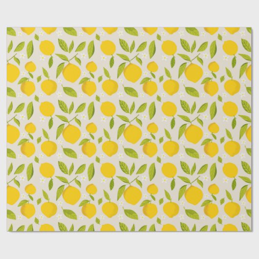 Helder citroenpatroon – vers geel citrusfruit cadeaupapier (Vlak)
