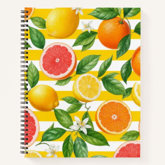 Helder Citrus Streep Notitieboek (Voorkant)