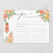 Helder cocktail recept voor de bruid te zijn informatiekaartje (Voorkant)