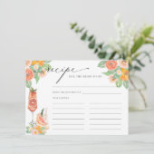 Helder cocktail recept voor de bruid te zijn informatiekaartje (Staand voorkant)