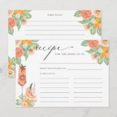 Helder cocktail recept voor de bruid te zijn informatiekaartje (Voorkant / Achterkant)