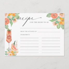 Helder cocktail recept voor de bruid te zijn informatiekaartje