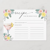 Helder cocktail recept voor de bruid te zijn informatiekaartje (Voorkant)