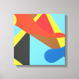 Helder Creatief Turkoois Abstracte Kunstprint Canvas Afdruk