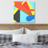 Helder Creatief Turkoois Abstracte Kunstprint Canvas Afdruk (Insitu (Slaapkamer))