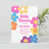 Helder Daisies Baby Shower Uitnodiging (Staand voorkant)