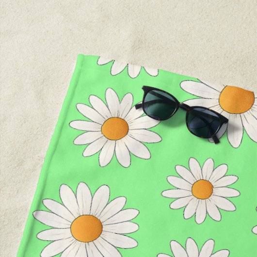 Helder Daisy Pattern – Bloemen Zomer Accessoire - Strandlaken (In situ)