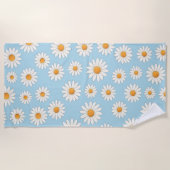 Helder Daisy Pattern – Bloemen Zomer Accessoire - Strandlaken (Voorkant)