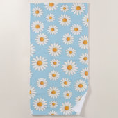 Helder Daisy Pattern – Bloemen Zomer Accessoire - Strandlaken (Voorkant)