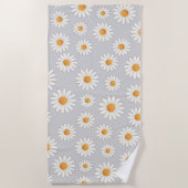 Helder Daisy Pattern – Bloemen Zomer Accessoire - Strandlaken (Voorkant)