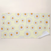 Helder Daisy Pattern – Bloemen Zomer Accessoire - Strandlaken (Voorkant)