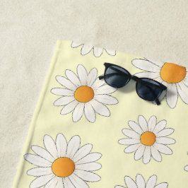Helder Daisy Pattern – Bloemen Zomer Accessoire - Strandlaken