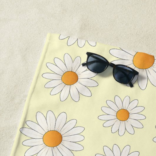 Helder Daisy Pattern – Bloemen Zomer Accessoire - Strandlaken (In situ)
