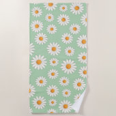 Helder Daisy Pattern – Bloemen Zomer Accessoire - Strandlaken (Voorkant)