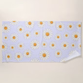 Helder Daisy Pattern – Bloemen Zomer Accessoire - Strandlaken (Voorkant)
