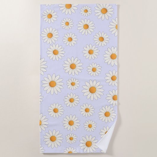 Helder Daisy Pattern – Bloemen Zomer Accessoire - Strandlaken (Voorkant)