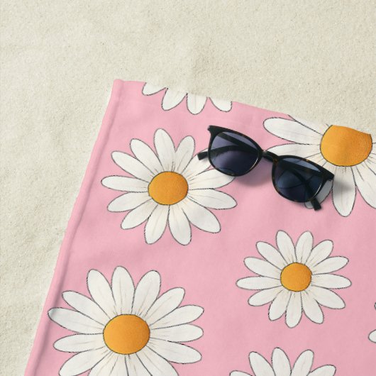 Helder Daisy Pattern – Bloemen Zomer Accessoire - Strandlaken (In situ)