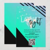 Helder Dames Nachtclub Bar Flyer QR Code Kaart (Voorkant / Achterkant)