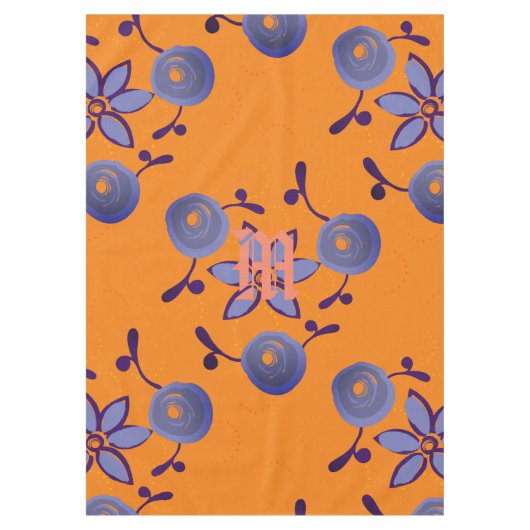 Helder decoratief groot bloemenpatroon tafelkleed (Voorkant)