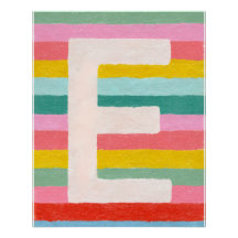 Helder Dopamine Decor Monogram Letter E Poster