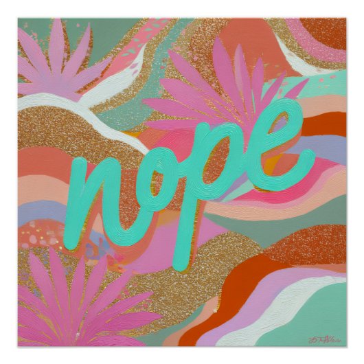 Helder Dopamine Decor Nee Poster (Voorkant)