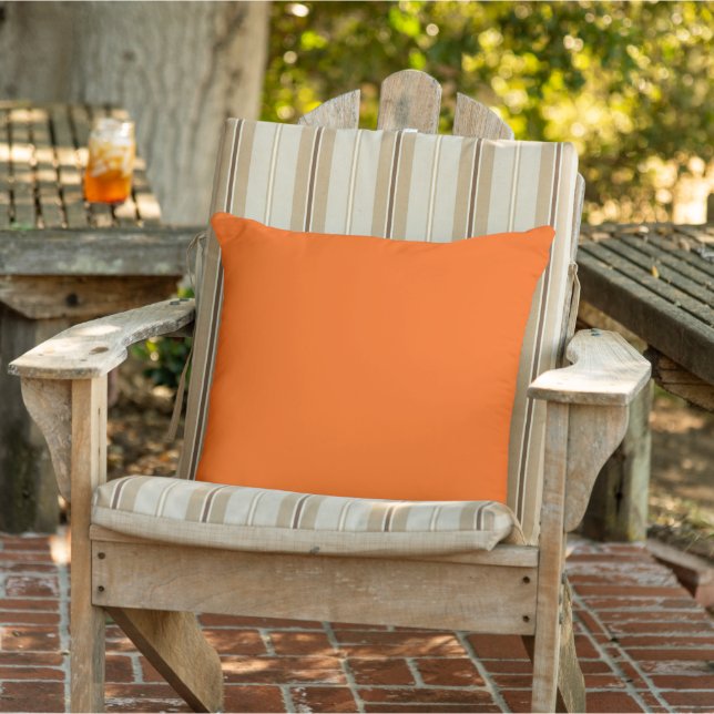 Helder Echte Oranje Effen Kleur Buitenkussen (Stoel)