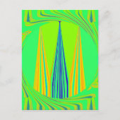 Helder edgy geometrisch neon patroon art ontwerp briefkaart (Voorkant)