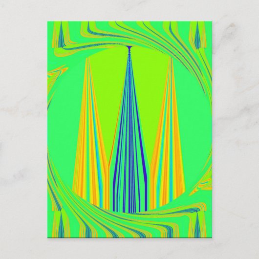 Helder edgy geometrisch neon patroon art ontwerp briefkaart (Voorkant)
