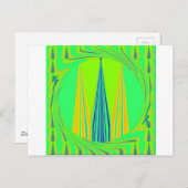 Helder edgy geometrisch neon patroon art ontwerp briefkaart (Voorkant / Achterkant)