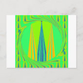 Helder edgy geometrisch neon patroon art ontwerp briefkaart (Voorkant)