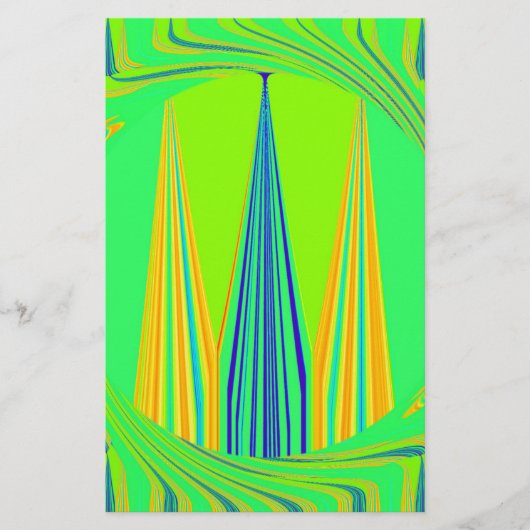 Helder edgy geometrisch neon patroon art ontwerp briefpapier (Voorkant)