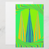 Helder edgy geometrisch neon patroon art ontwerp briefpapier (Voorkant / Achterkant)