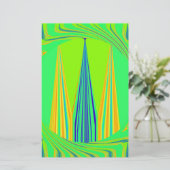Helder edgy geometrisch neon patroon art ontwerp briefpapier (Staand voorkant)