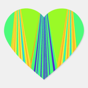 Helder edgy geometrisch neon patroon art ontwerp hart sticker