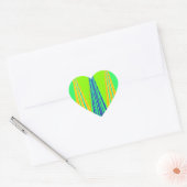 Helder edgy geometrisch neon patroon art ontwerp hart sticker (Envelop)