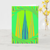 Helder edgy geometrisch neon patroon art ontwerp kaart (Gele Bloem)