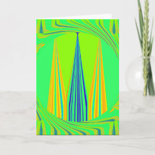 Helder edgy geometrisch neon patroon art ontwerp kaart
