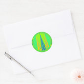 Helder edgy geometrisch neon patroon art ontwerp ronde sticker (Envelop)