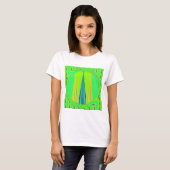 Helder edgy geometrisch neon patroon art ontwerp t-shirt (Voorkant volledig)