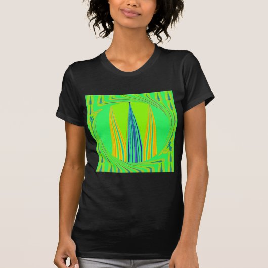 Helder edgy geometrisch neon patroon art ontwerp t-shirt (Voorkant)