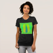 Helder edgy geometrisch neon patroon art ontwerp t-shirt (Voorkant volledig)