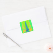 Helder edgy geometrisch neon patroon art ontwerp vierkante sticker (Envelop)