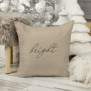 Helder: Elegant Minimale Beige Velvet Kerstmis Kussen