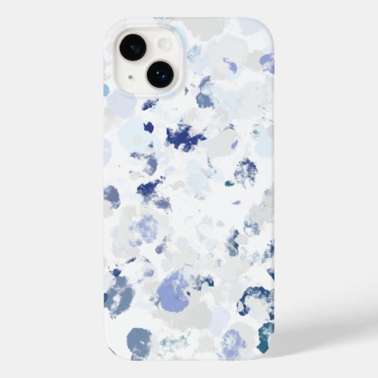 Helder en Blauw en Grijs Spatten Case-Mate iPhone Case (Achterkant)
