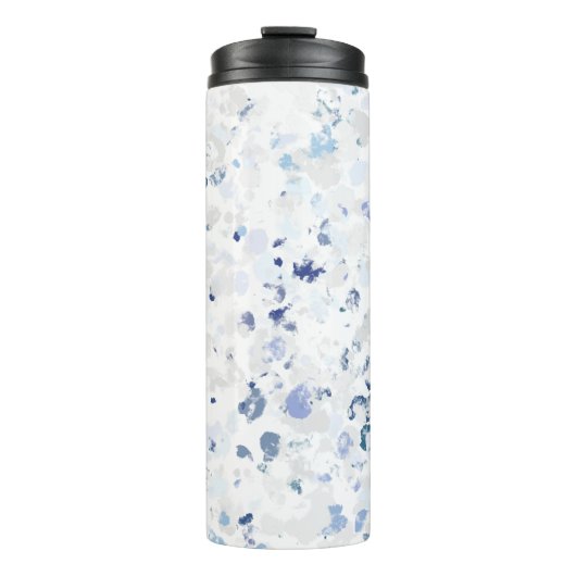Helder en Blauw en Grijs Splatter Thermosbeker (Voorkant)
