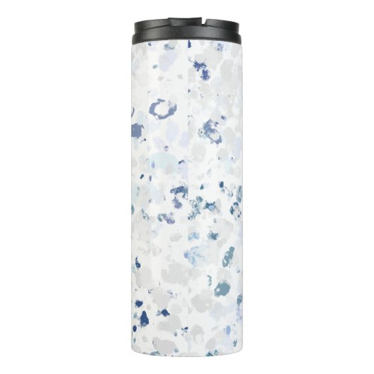 Helder en Blauw en Grijs Splatter Thermosbeker (Achterkant)