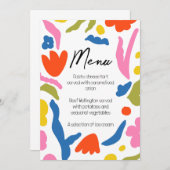 Helder en Bold Bloemen Abstract Kleurrijk Menu (Voorkant / Achterkant)